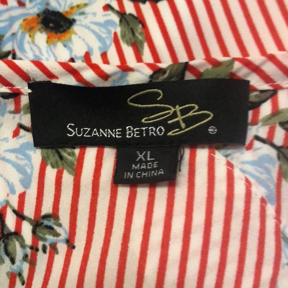 NWOT Suzanne Betro Cold Shoulder Blouse Sz XL - Picture 8 of 8